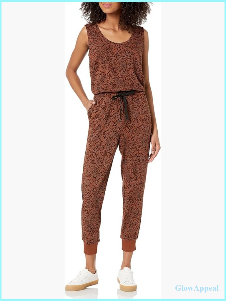 Women's Studio Terry Stretchy Jumpsuit Exercise Jogger Drawstring